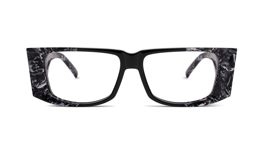 9FIVE Angelo Black & White Onyx Clear Lens Glasses Rx