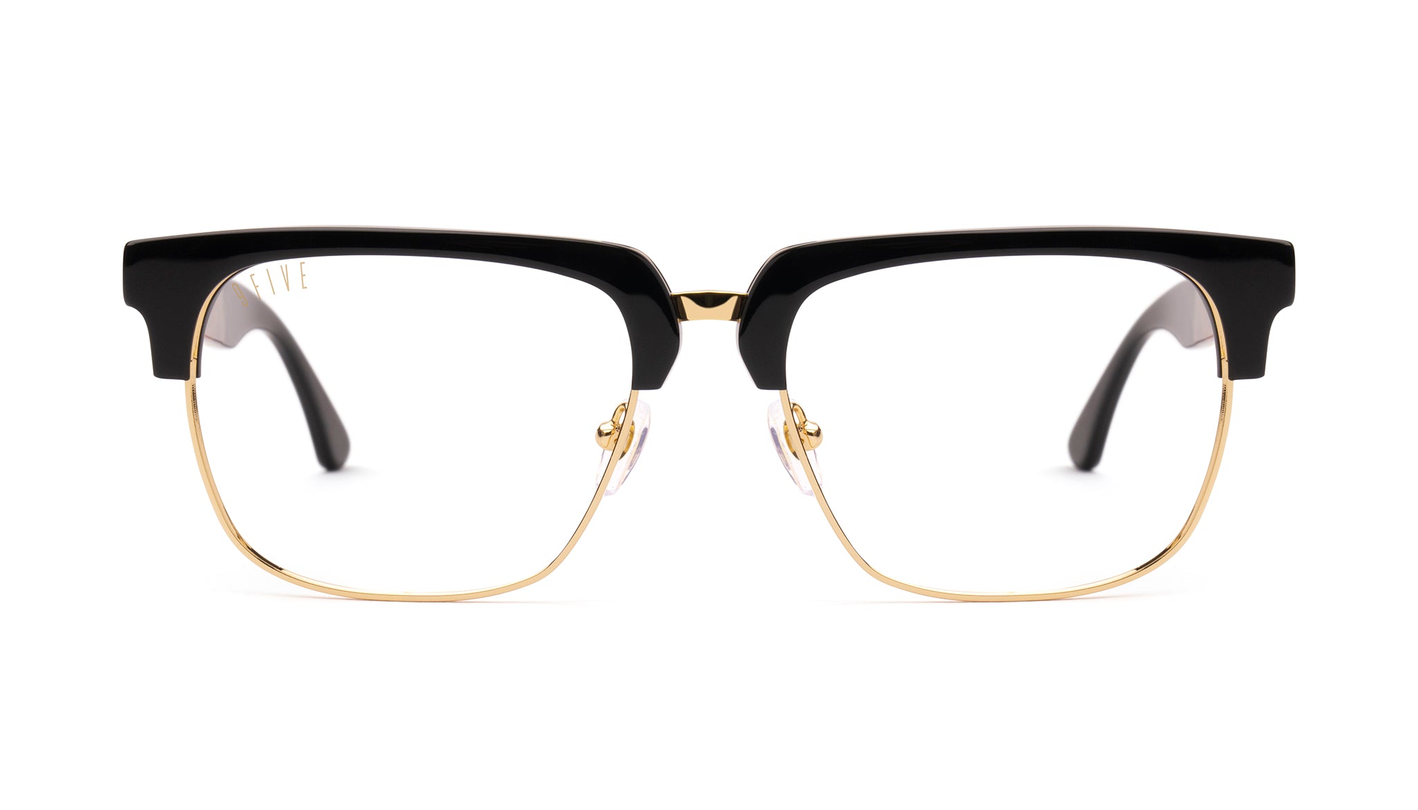 9FIVE Belmont Gold Marble & 24K Gold Clear Lens Glasses