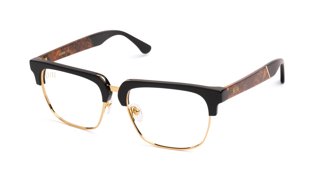 9FIVE Belmont Gold Marble & 24K Gold Clear Lens Glasses Rx