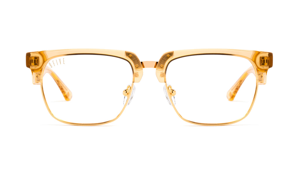 9FIVE Belmont Gold Snake Clear Lens Glasses