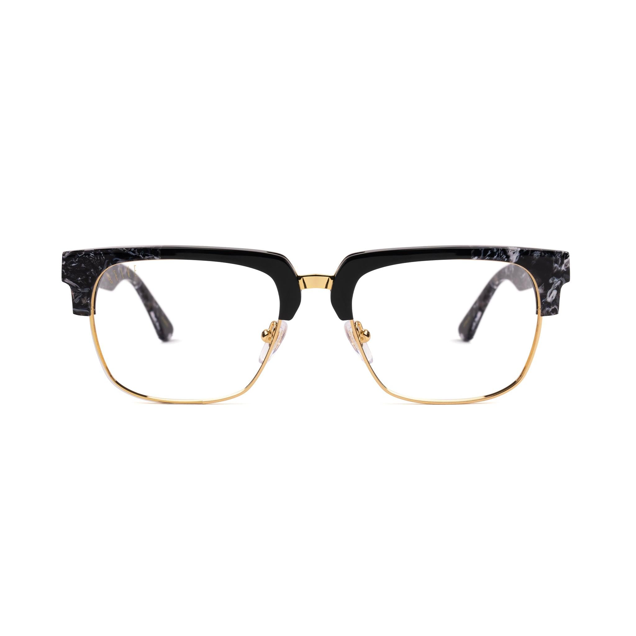 9FIVE Belmont Black & White Onyx Clear Lens Glasses