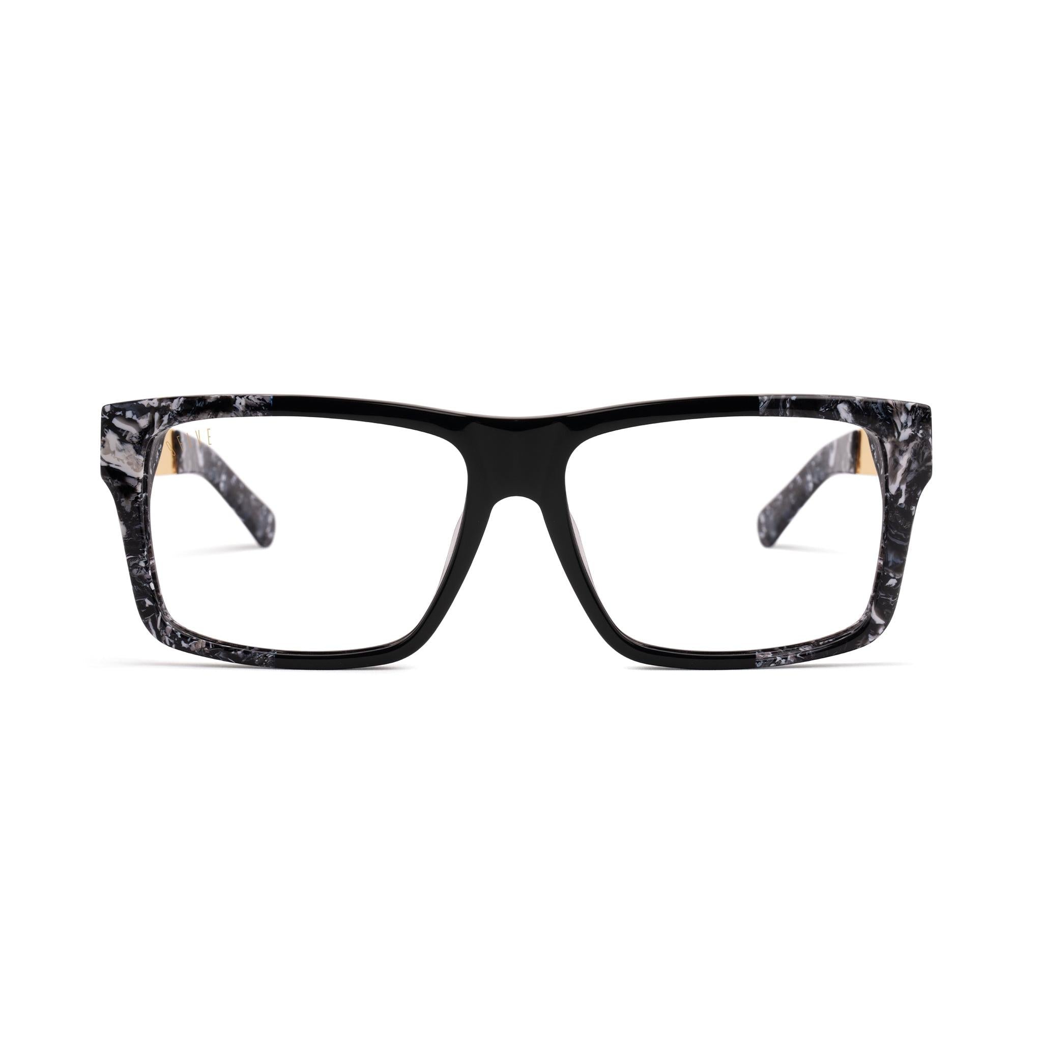 9FIVE Caps LX Black & White Onyx Clear Lens Glasses