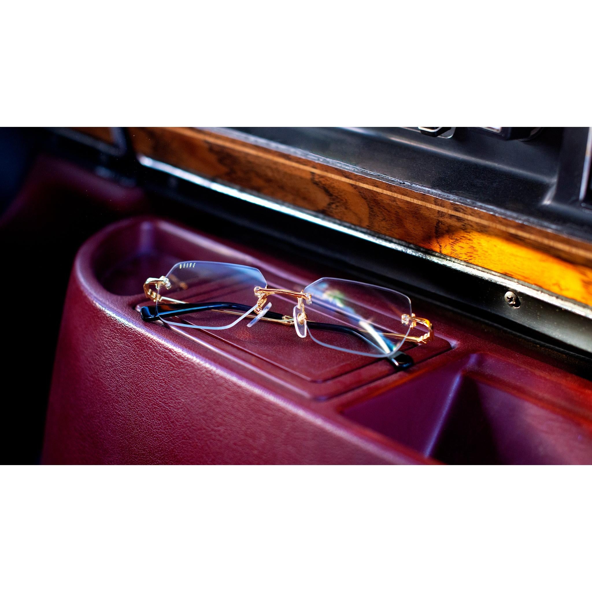 9FIVE Clarity 24k Gold Clear Lens Glasses