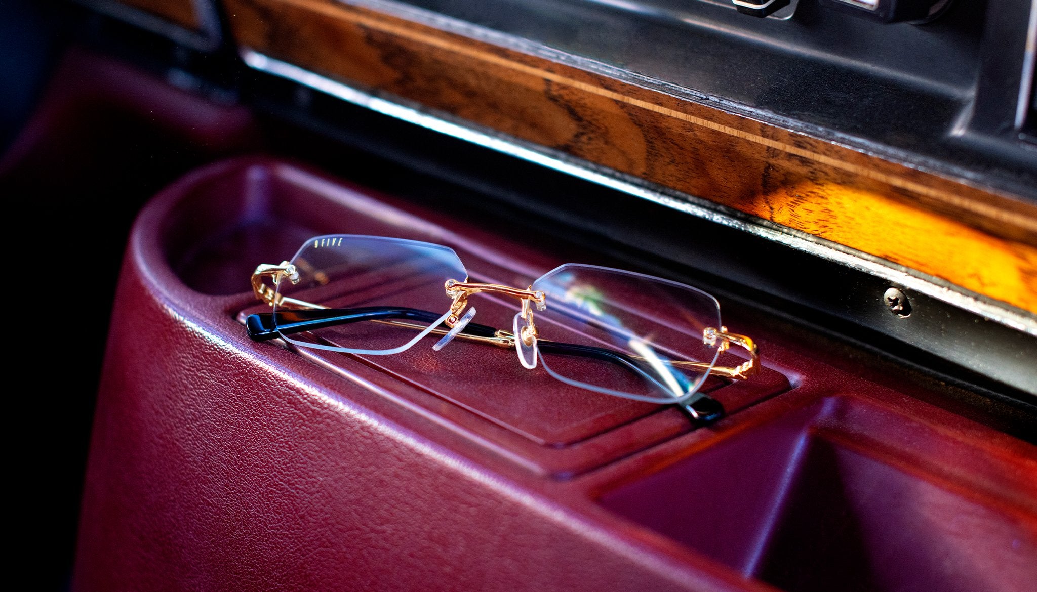 9FIVE Clarity 24k Gold Clear Lens Glasses Rx