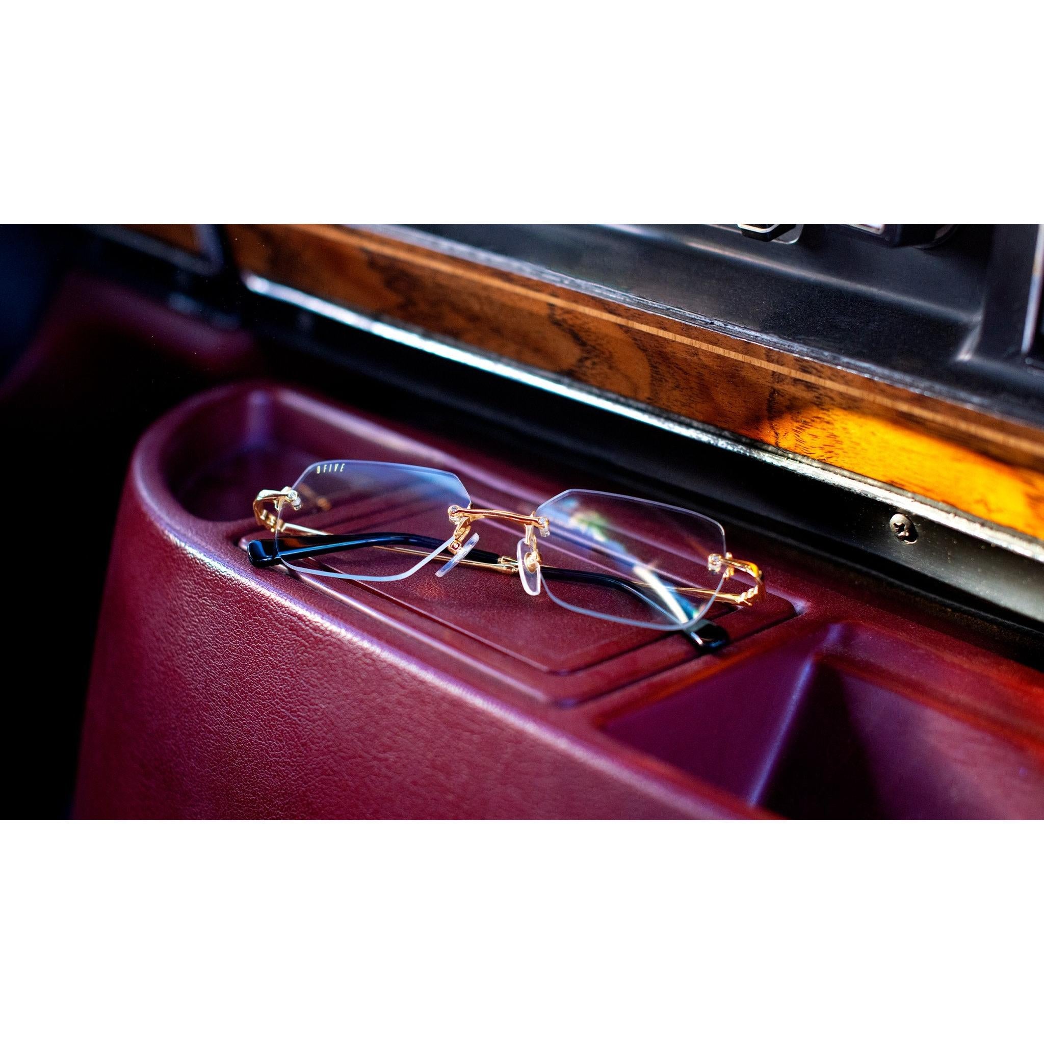 9FIVE Clarity 24k Gold Clear Lens Glasses Rx