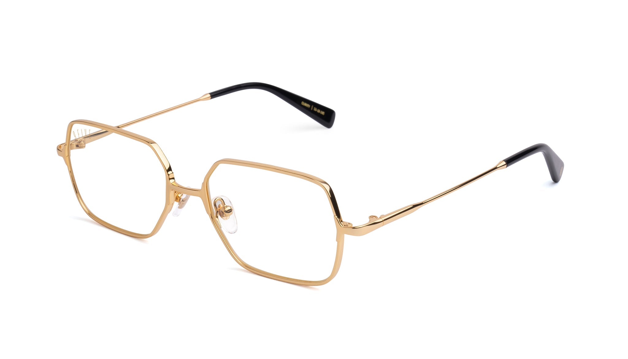 9FIVE Clarity Full Rim 24K Gold Clear Lens Glasses Rx