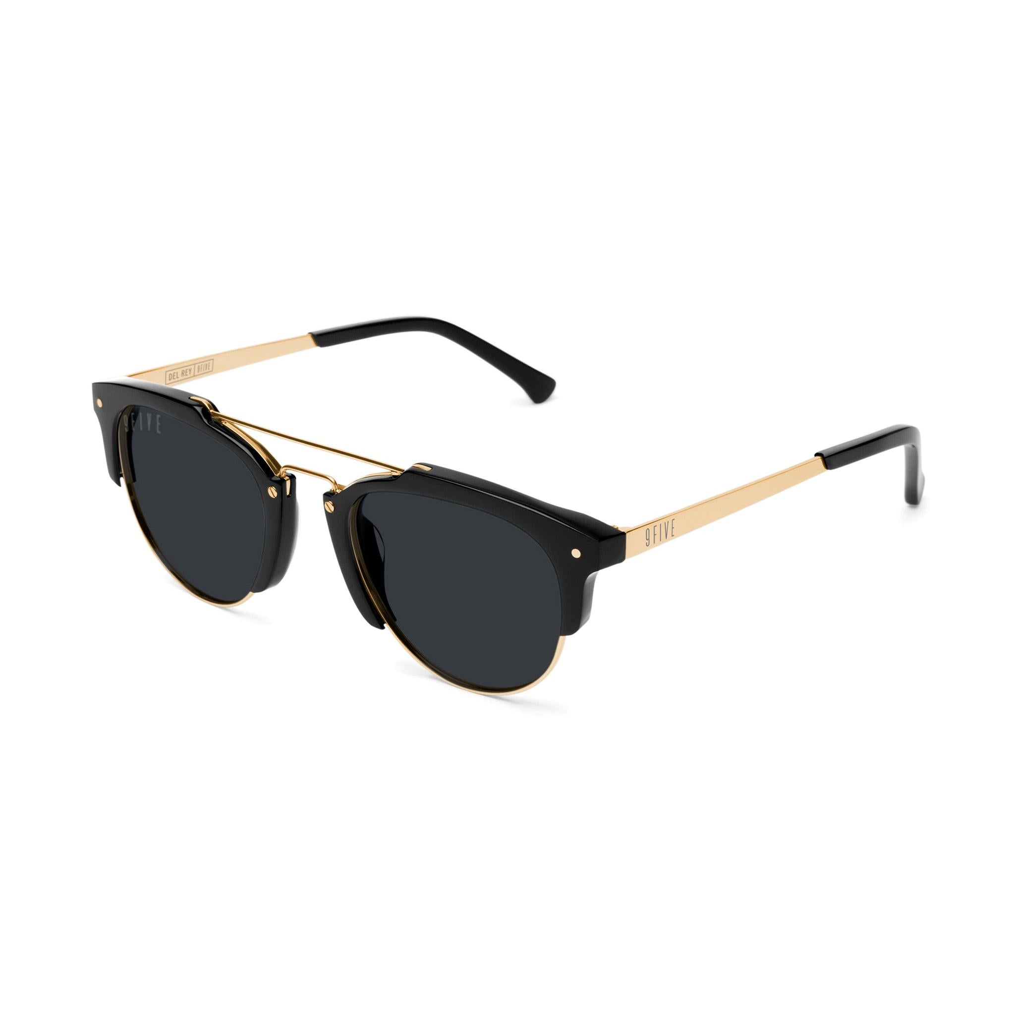 9FIVE Del Rey Black & 24K Gold Sunglasses