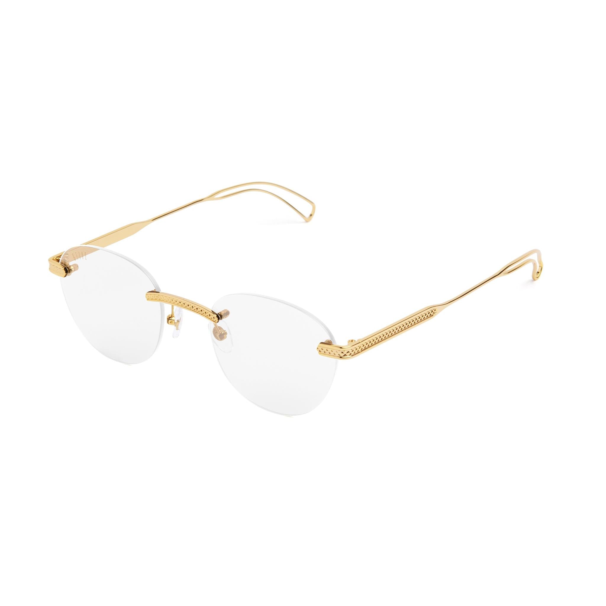 9FIVE Dime Lite 24k Gold Clear Lens Glasses