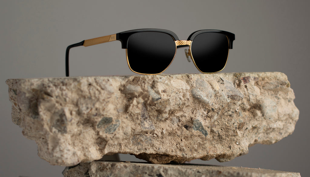 9FIVE Estate Black & 24k Gold Sunglasses