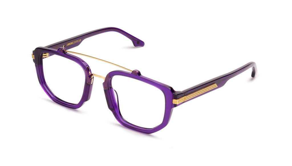 9FIVE Lawrence Showtime Purple & 24k Gold Clear Lens Glasses Rx