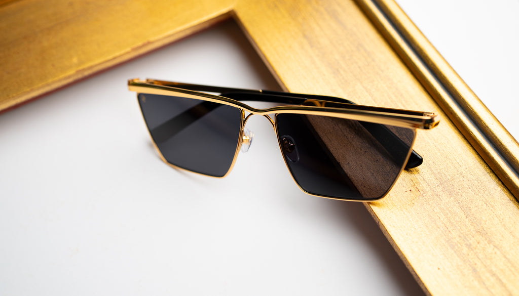 9FIVE Lucia Black & 24K Gold Sunglasses Rx