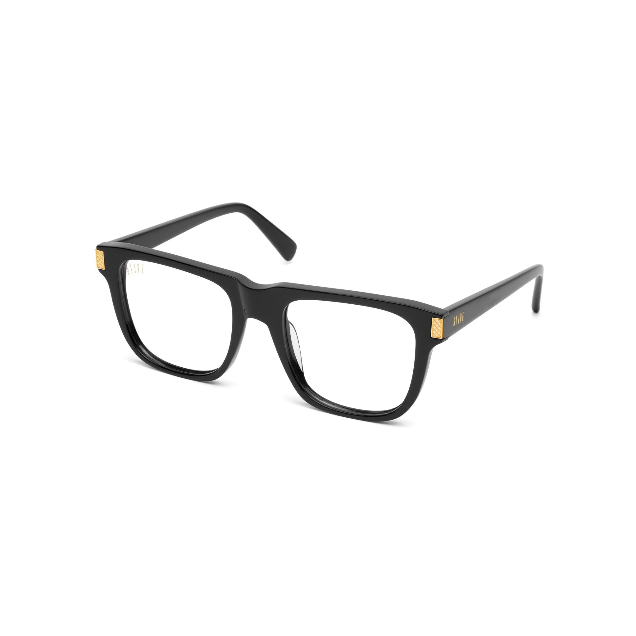 9FIVE Ocean Black & 24K Gold Clear Lens Glasses Rx