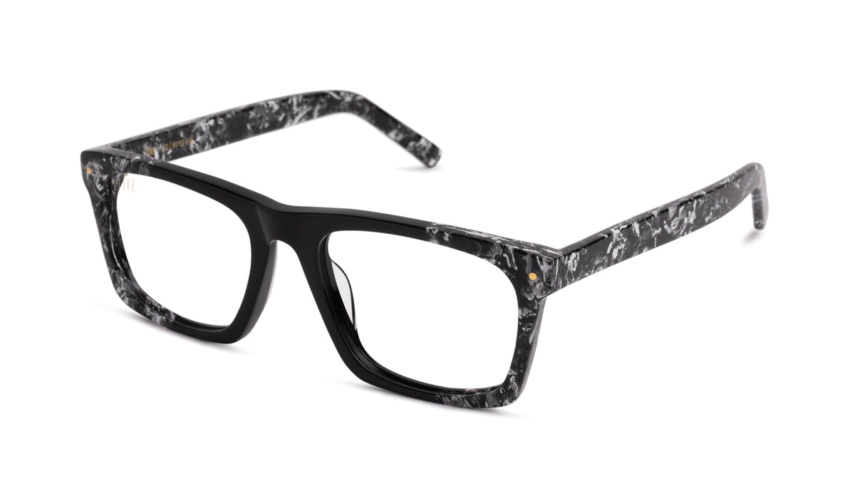 9FIVE Locks Black & White Onyx Clear Lens Glasses – 9FIVE Eyewear