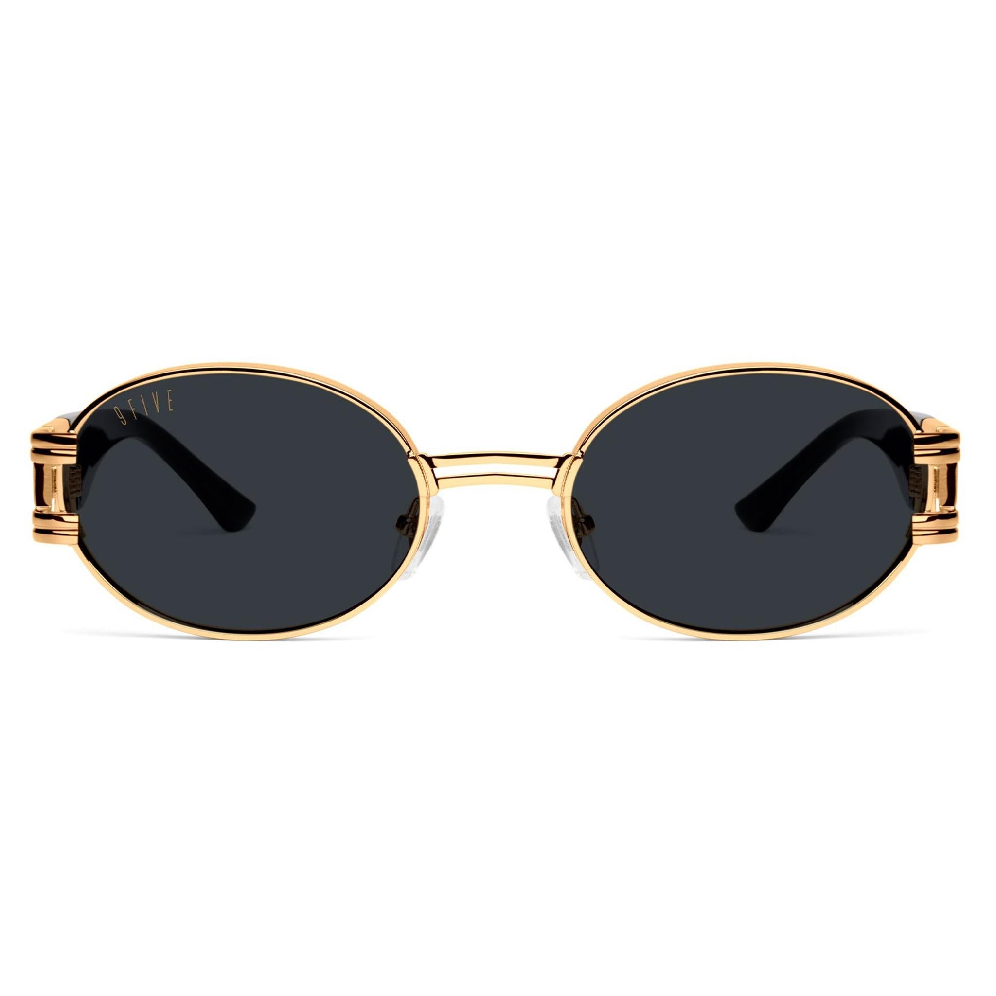 9FIVE St. James Black & 24k Gold XL Sunglasses Rx