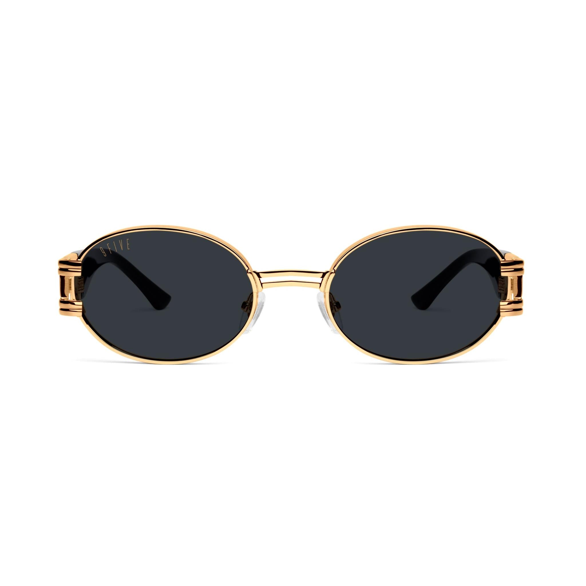 9FIVE St. James Black & 24k Gold Clear Lens Glasses Rx