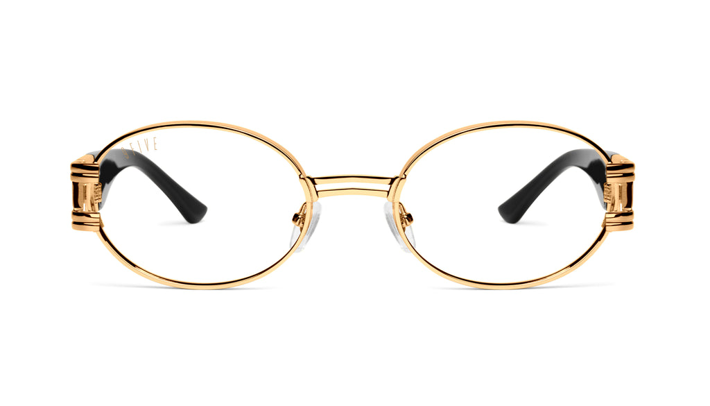 9FIVE St. James Black & 24k Gold Clear Lens Glasses Rx