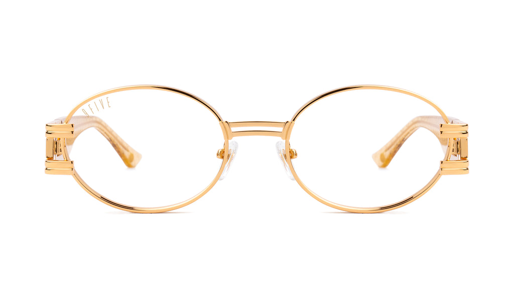 9FIVE St. James Gold Snake Clear Lens Glasses Rx