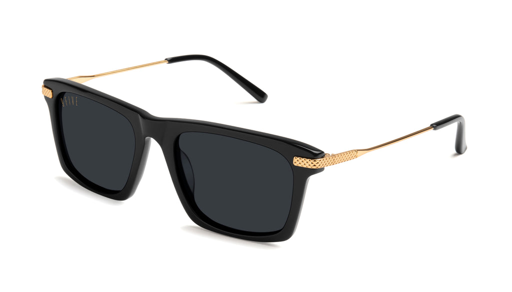 9FIVE Three Black & 24k Gold Sunglasses Rx