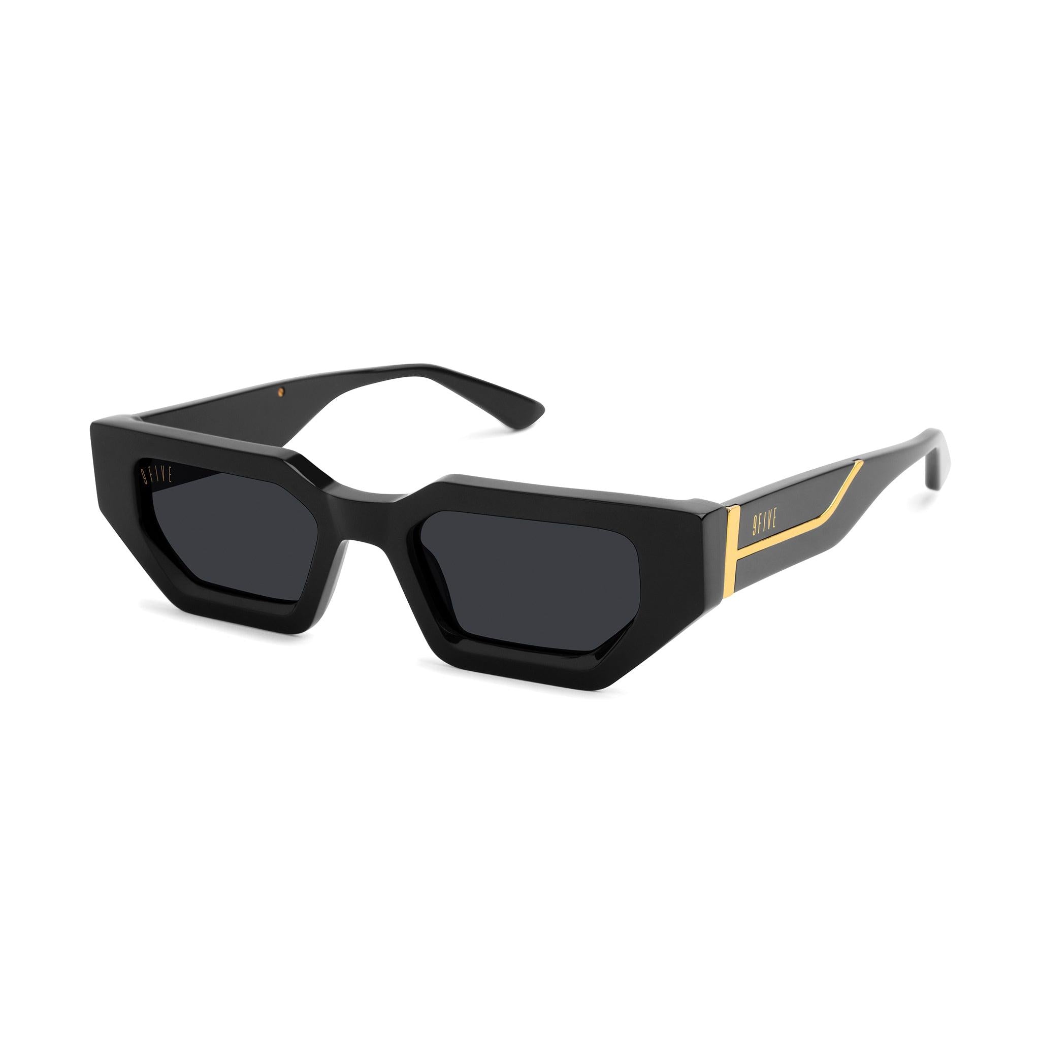 9FIVE Vincent Black & 24K Gold Sunglasses