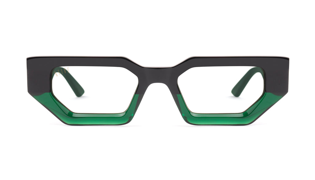 9FIVE Vincent Tundra Green - Clear Lens Glasses