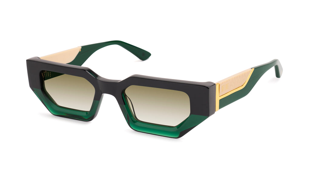 9FIVE Vincent Tundra Green - Sepia Gradient Sunglasses