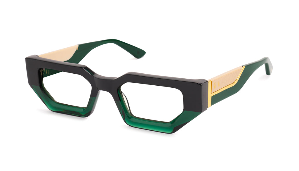 9FIVE Vincent Tundra Green Clear Lens Glasses Rx