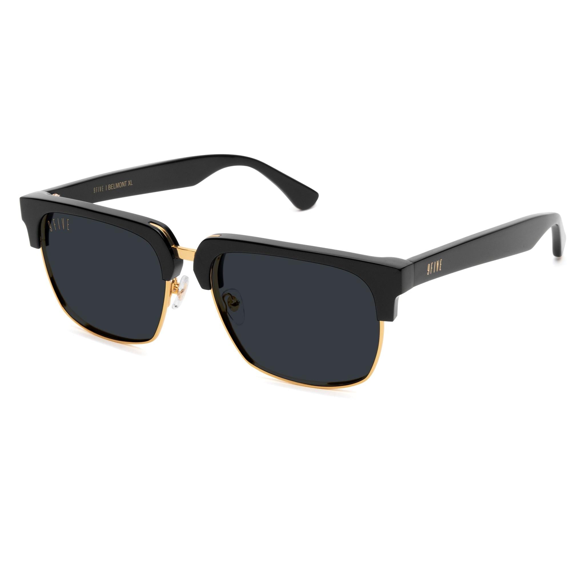 9FIVE Belmont Black and 24K Gold XL Sunglasses Rx