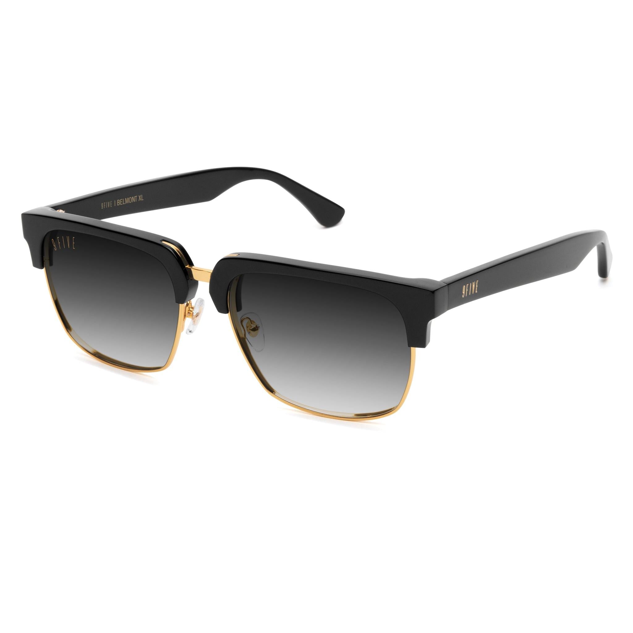 9FIVE Belmont Black & 24K Gold XL - Gradient Sunglasses