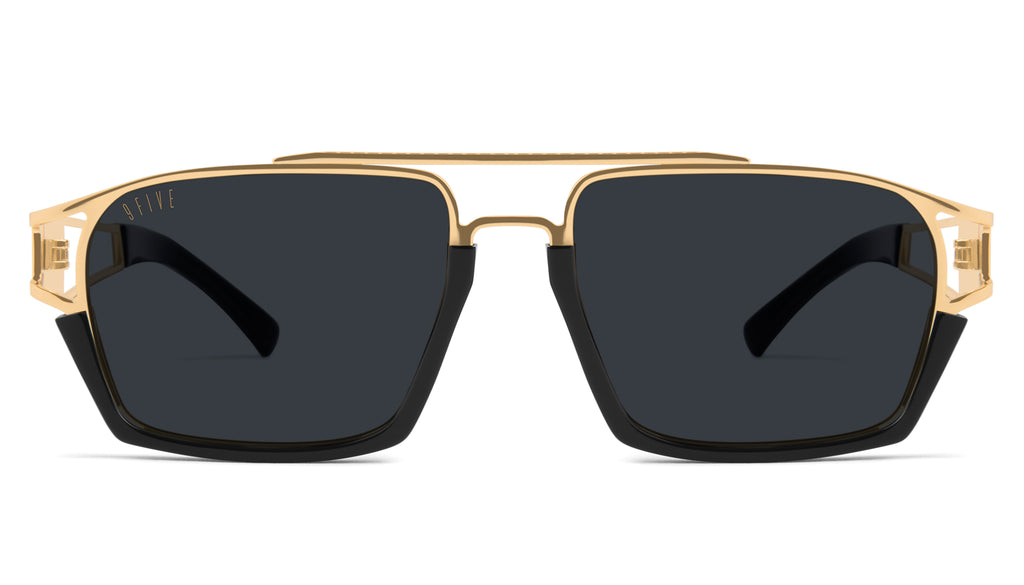 9FIVE Kingpin Black & 24k Gold XL Sunglasses