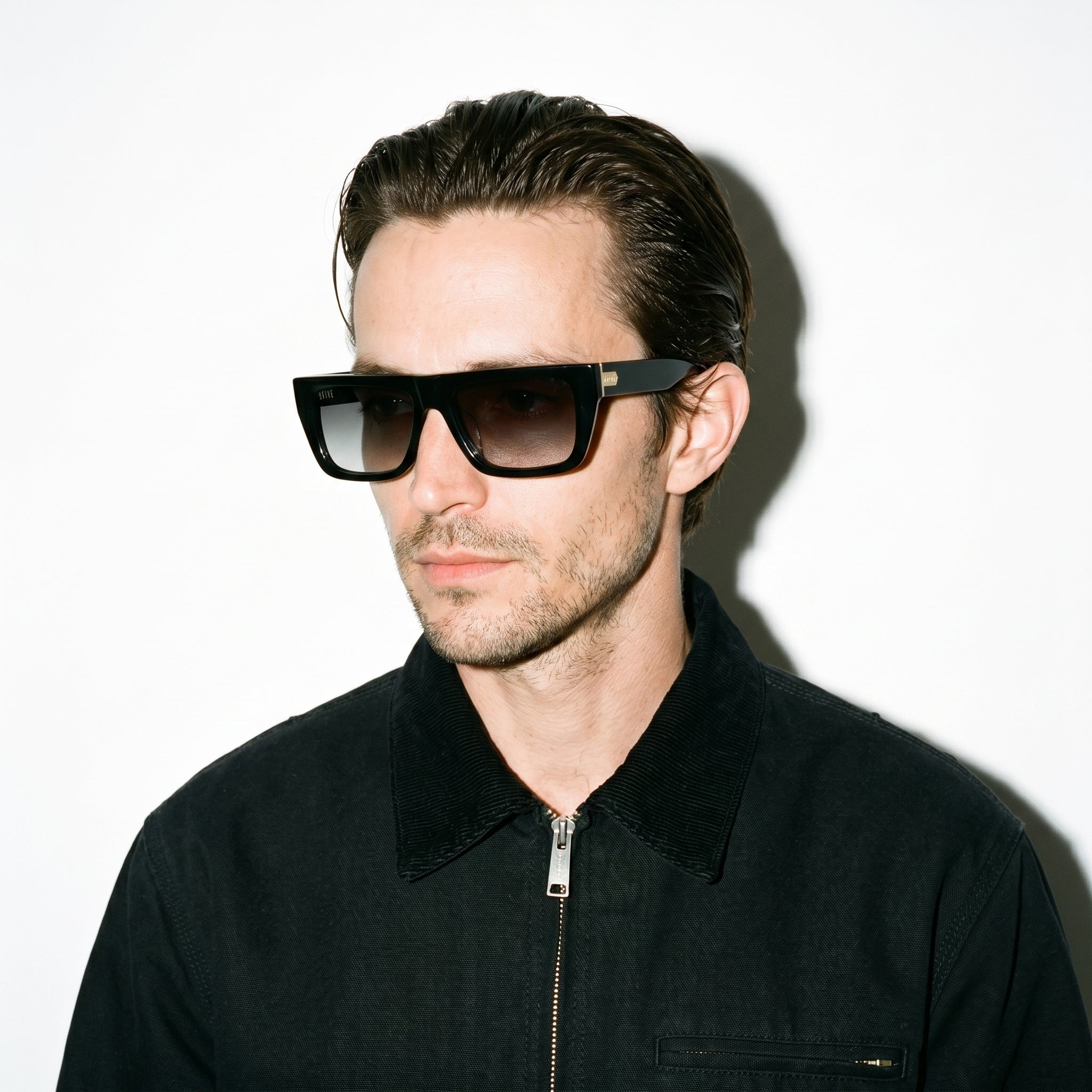 9FIVE 212 Loc Black Gradient Sunglasses — worn on model [g:black-gradient s:all o:3]