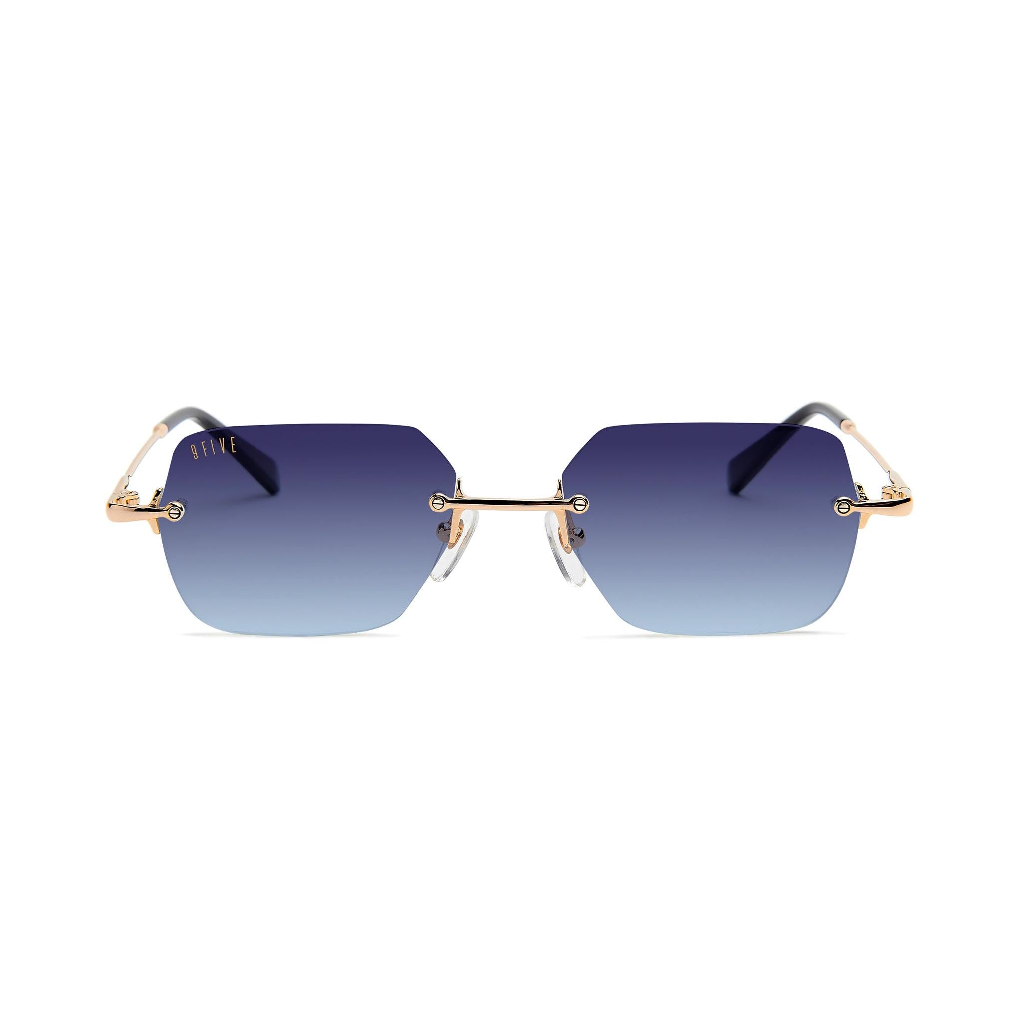 9FIVE Clarity Lite Midnight Gradient & 24K Gold Sunglasses — front [g:midnight-gradient s:all o:1]
