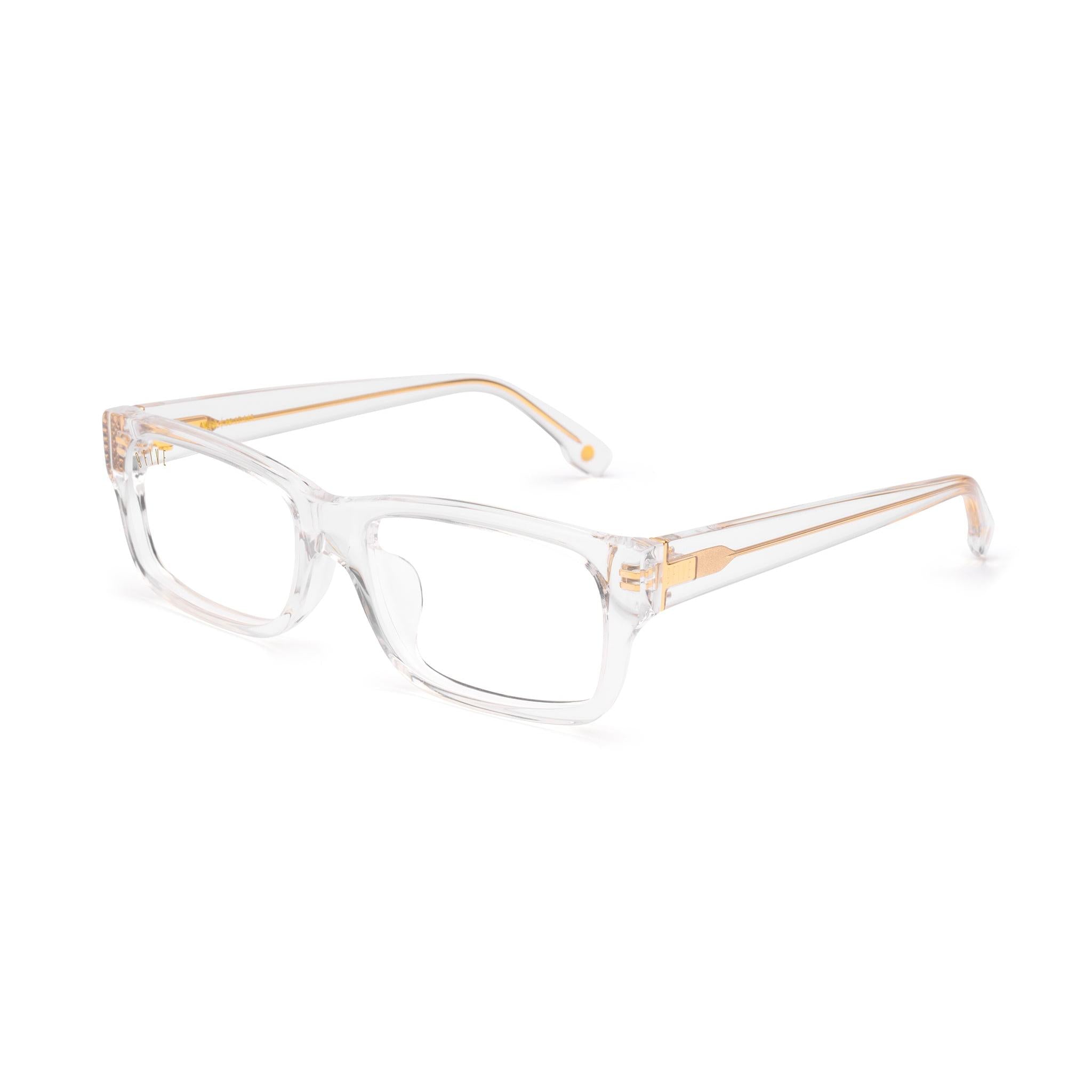 9FIVE Aura Crystal & 24K Gold Clear Lens Glasses — side [g:all s:reg o:2]