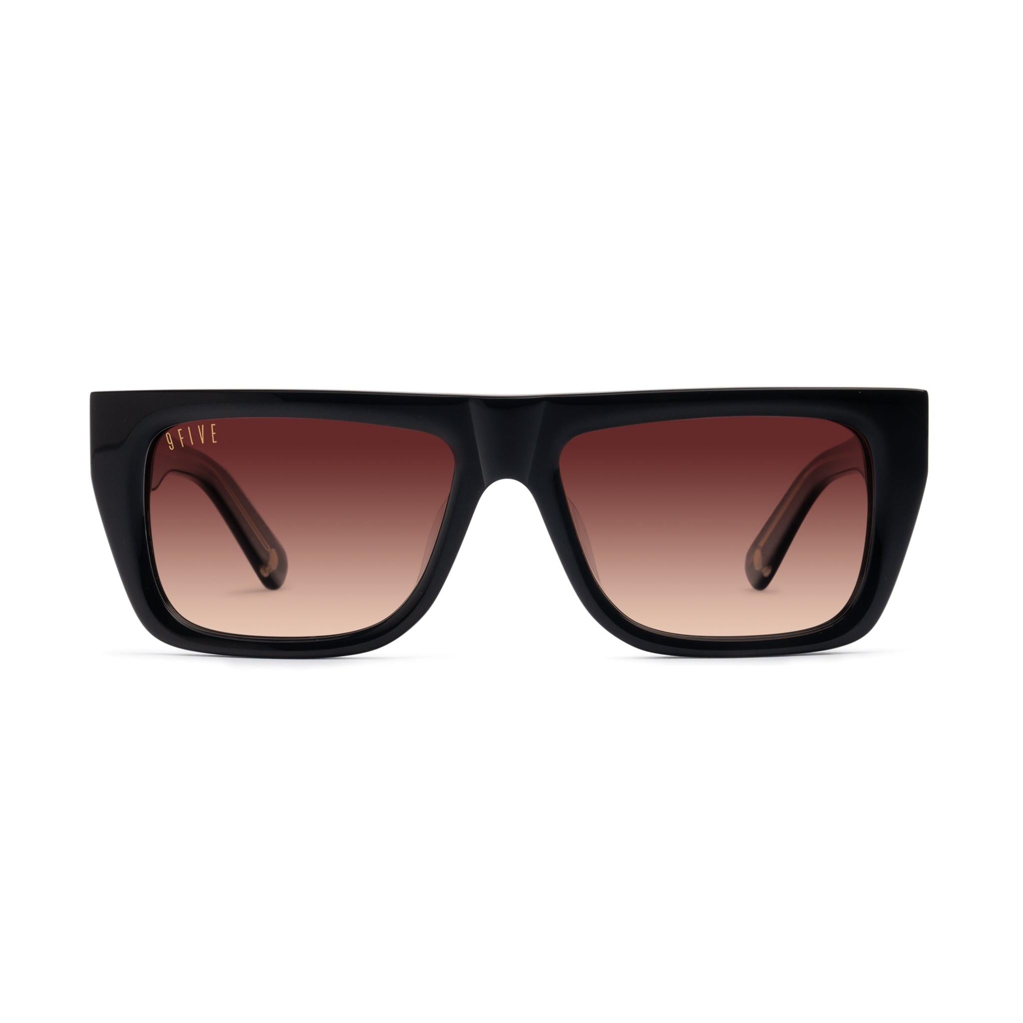 9FIVE 212 Loc Rum Gradient & 24K Gold Sunglasses — front [g:rum-gradient s:all o:1]