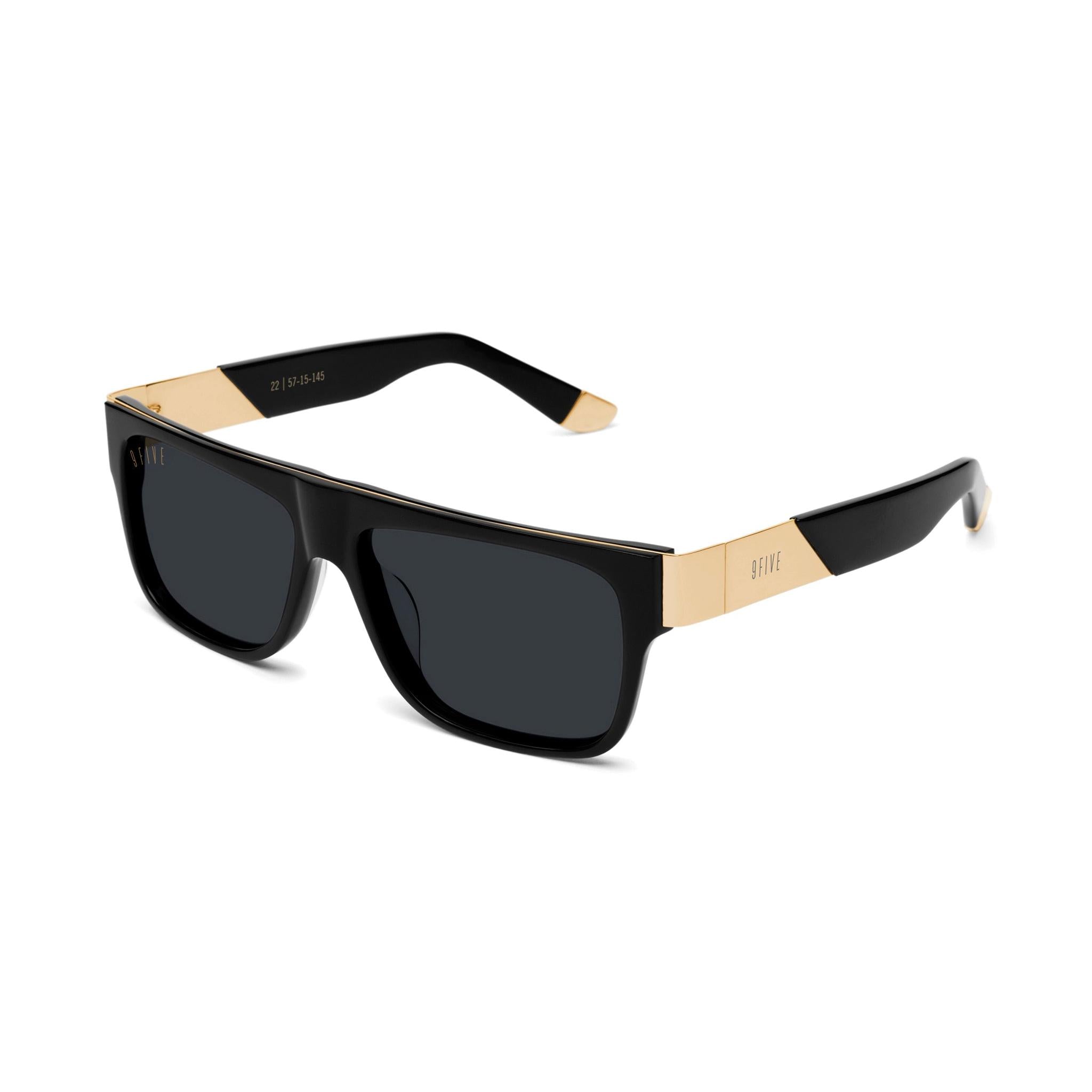 9FIVE 22 Loc Black & 24K Gold Sunglasses — Regular fit, side [g:black s:reg o:2]