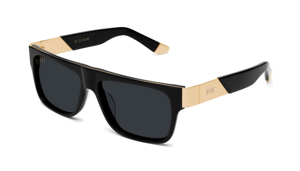 9FIVE 22 Black & 24K Gold Sunglasses Rx