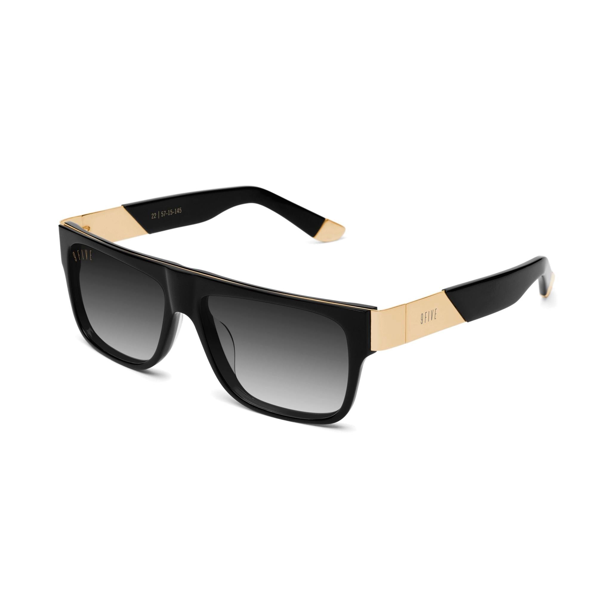 9FIVE 22 Loc Black Gradient & 24K Gold Sunglasses — Regular fit, side [g:black-gradient s:reg o:2]