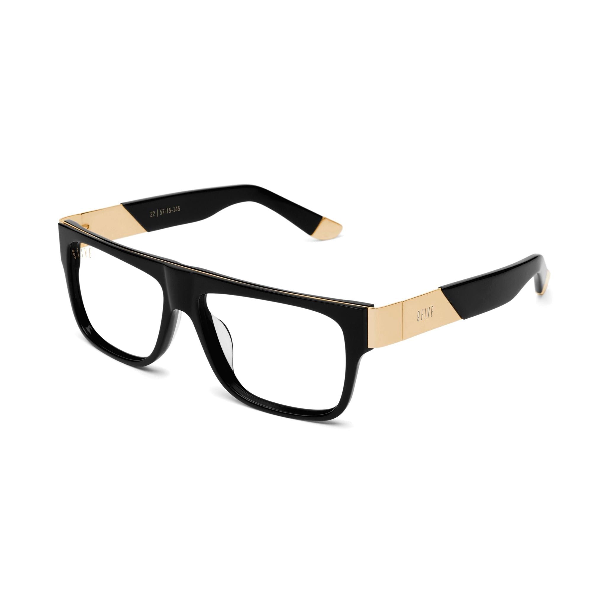 9FIVE 22 Black & 24K Gold Clear Lens