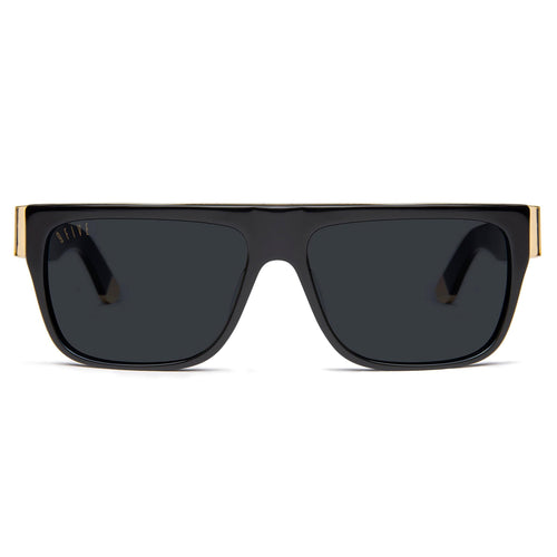 9FIVE 22 Black & 24K Gold Sunglasses — XL fit, front [g:black s:xl o:1]