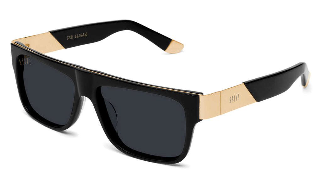 9FIVE 22 Black & 24K Gold XL Sunglasses