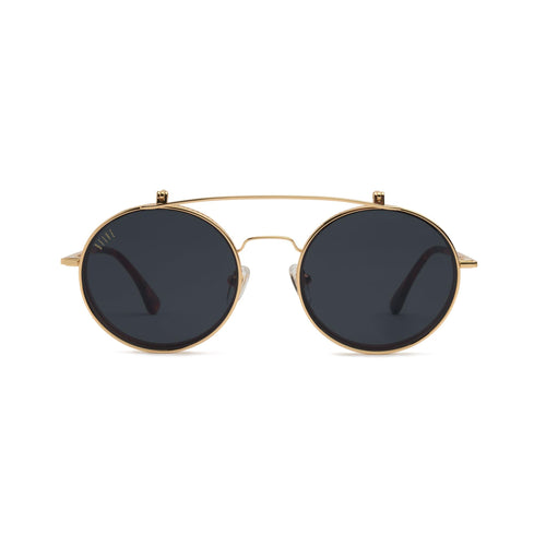 9FIVE 50-50 Flip-Up Tortoise Black Sunglasses — front, flip closed [g:black s:all o:4]