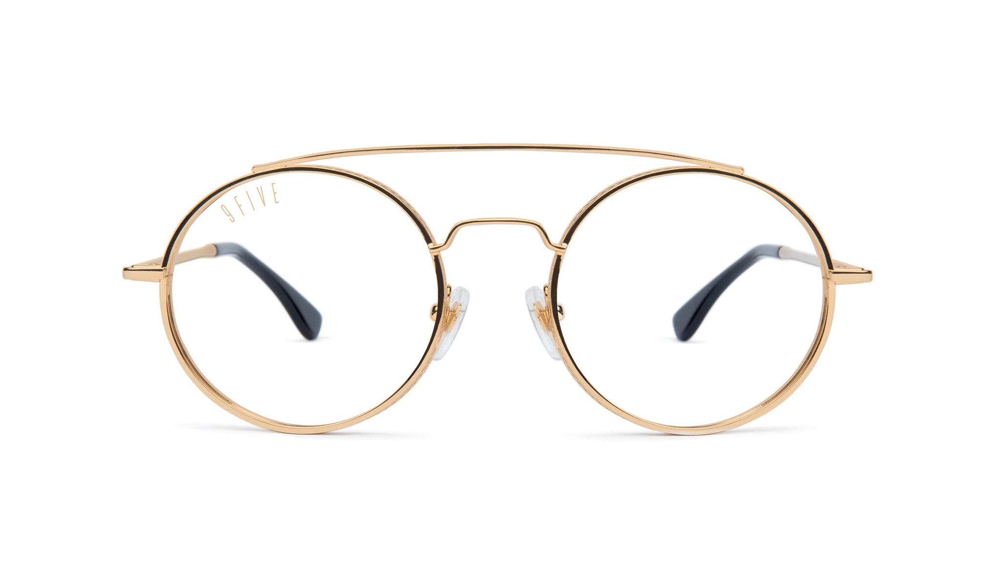 9FIVE 50-50 24K Gold Clear Lens Glasses