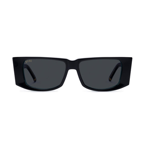 9FIVE Angelo Stingray Black & 24K Gold Sunglasses — front [g:black s:all o:1]