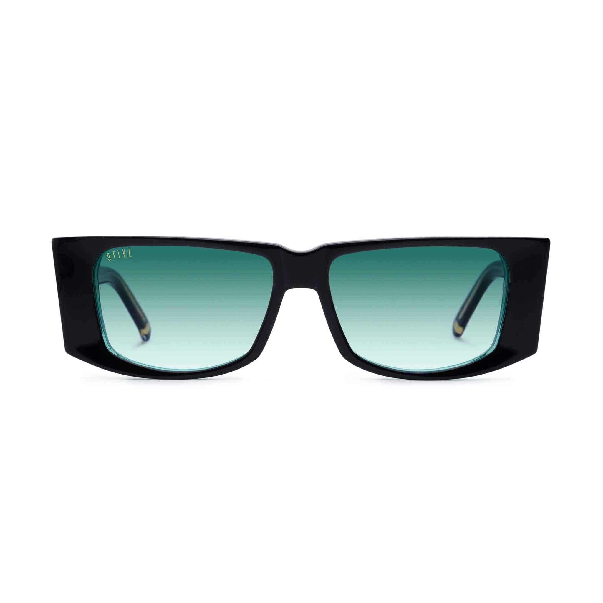 9FIVE Angelo Stingray Teal Gradient & 24K Gold Sunglasses — front [g:teal-gradient s:all o:1]