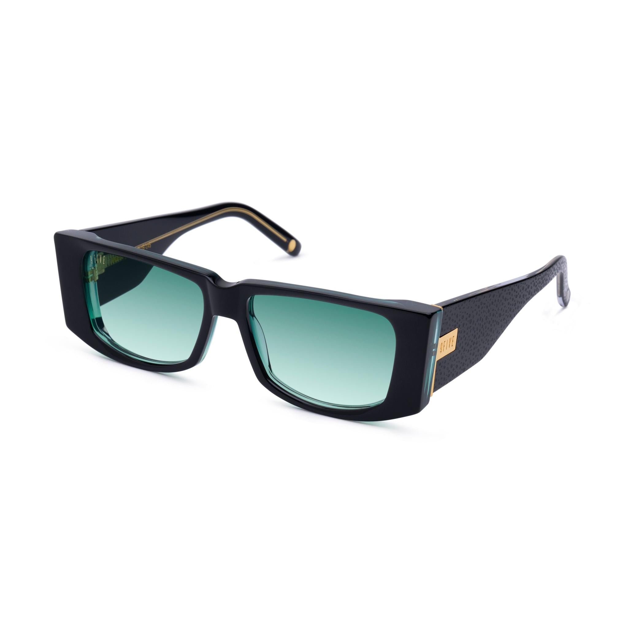 9FIVE Angelo Stingray Teal Gradient & 24K Gold Sunglasses — side [g:teal-gradient s:all o:2]
