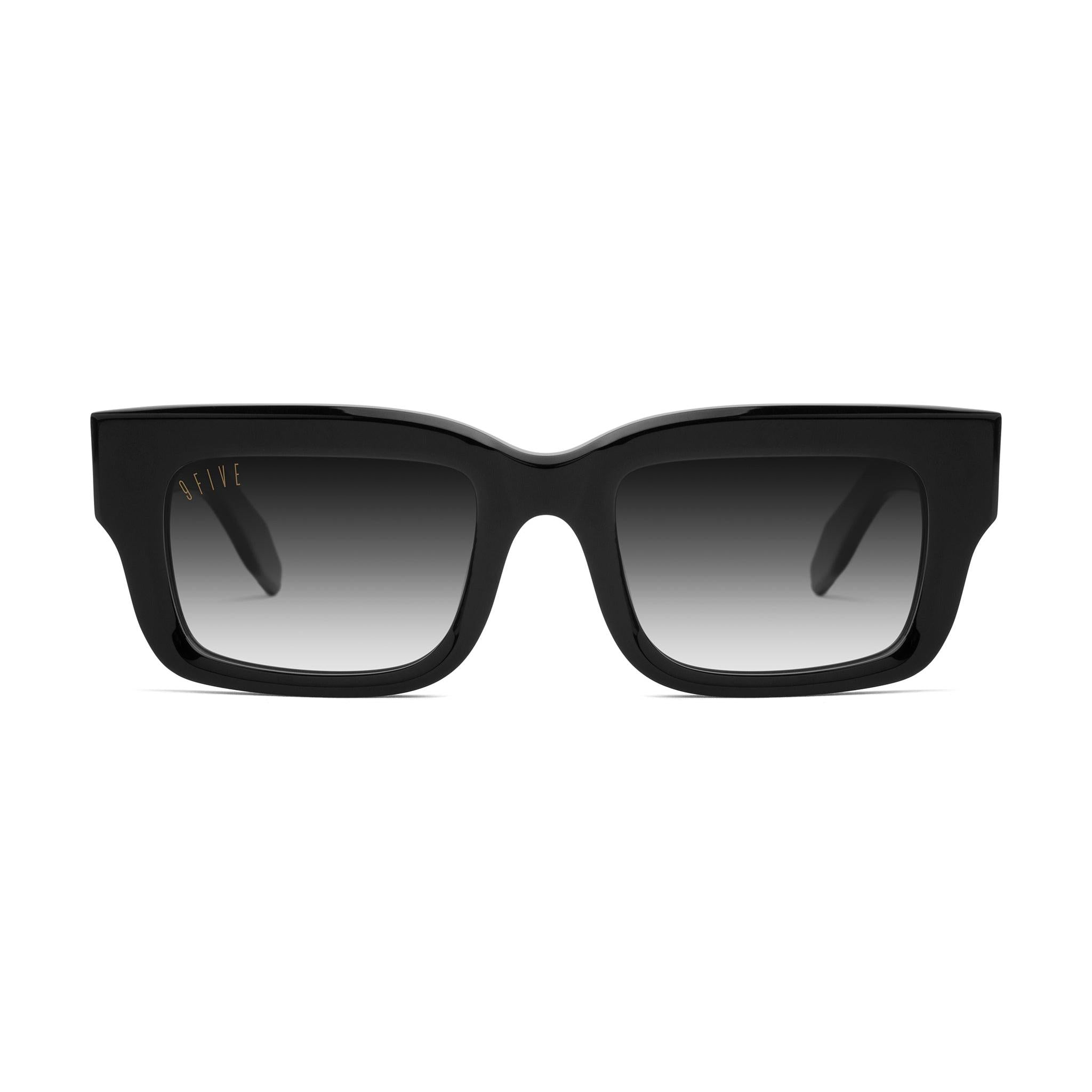 9FIVE Apex Black & 24K Gold Black Gradient Sunglasses — front [g:black-gradient s:all o:1]