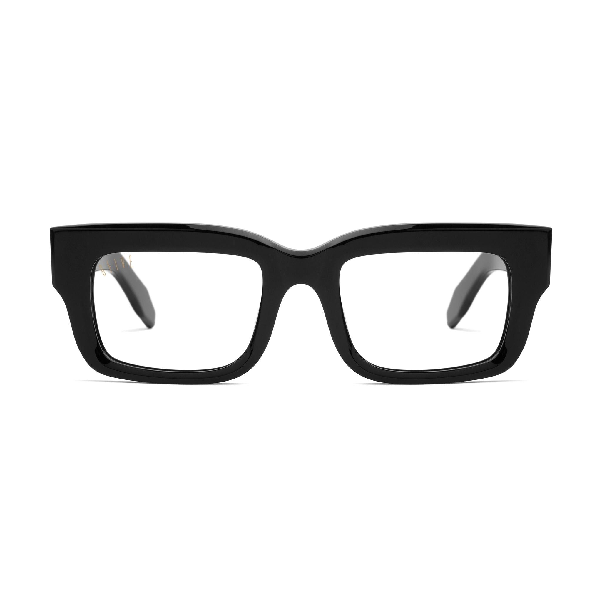 9FIVE Apex Black & 24K Gold Clear Lens Glasses