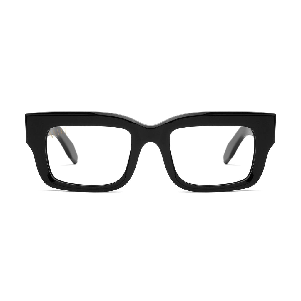 9FIVE Apex Black & 24K Gold Clear Lens Glasses Rx