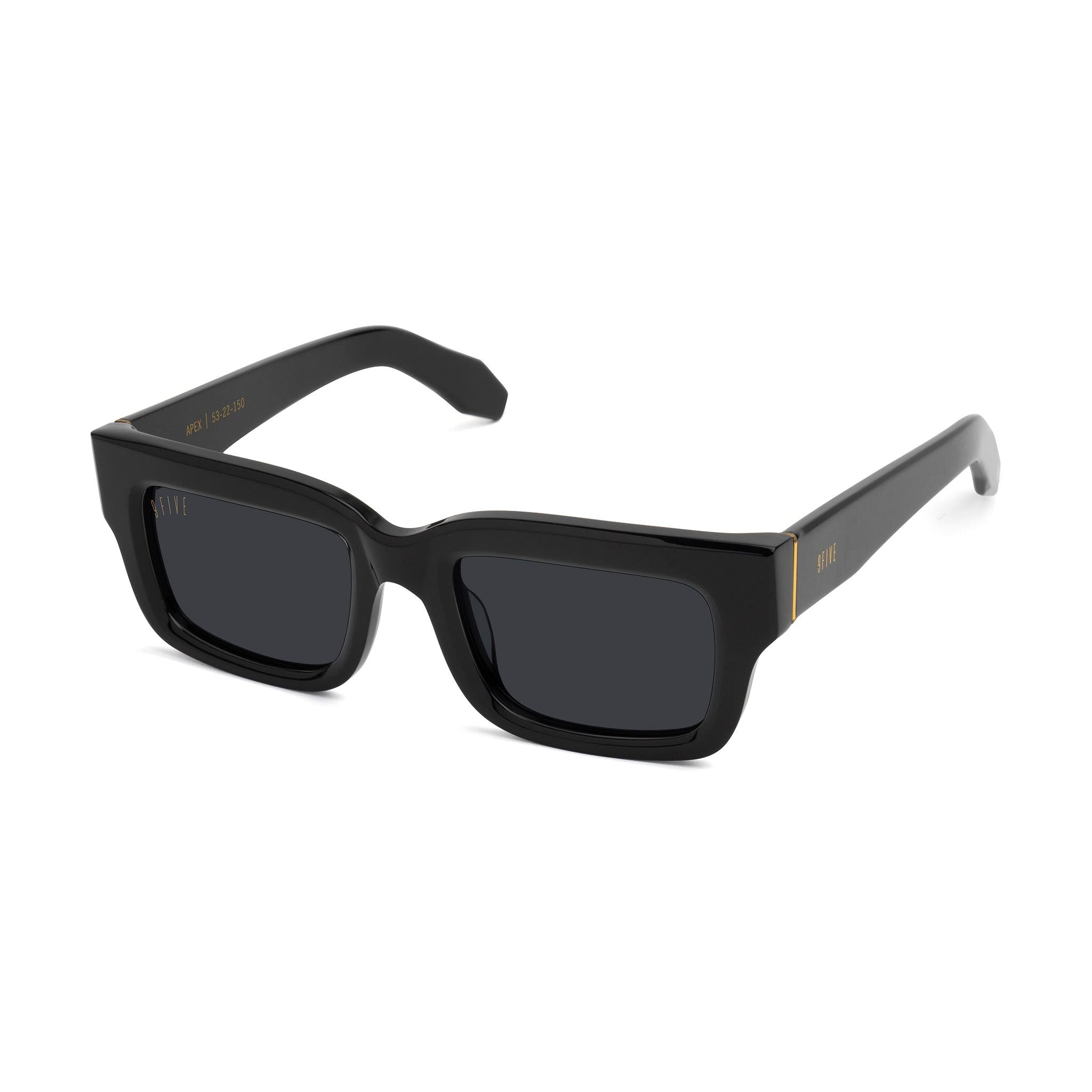 9FIVE Apex Black & 24K Gold Black Sunglasses — side [g:black s:all o:2]
