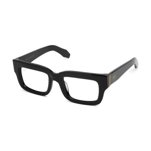 9FIVE Apex Black & 24K Gold Clear Lens Glasses Rx