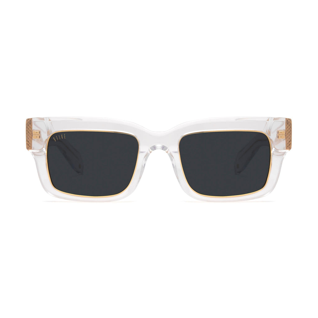 9FIVE Apex Crystal & 24K Gold Black Sunglasses — front [g:black s:all o:1]